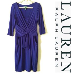 Ralph Lauren Draped-Front Jersey Dress Size 4